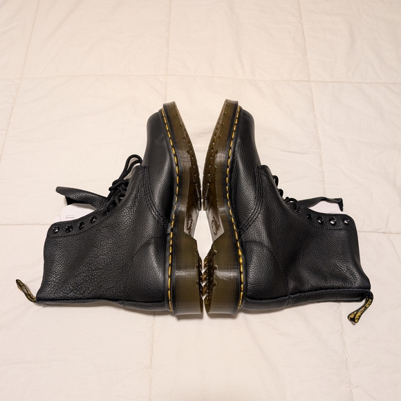 Black Leather Lace-Up Boots - Picture 10 of 16
